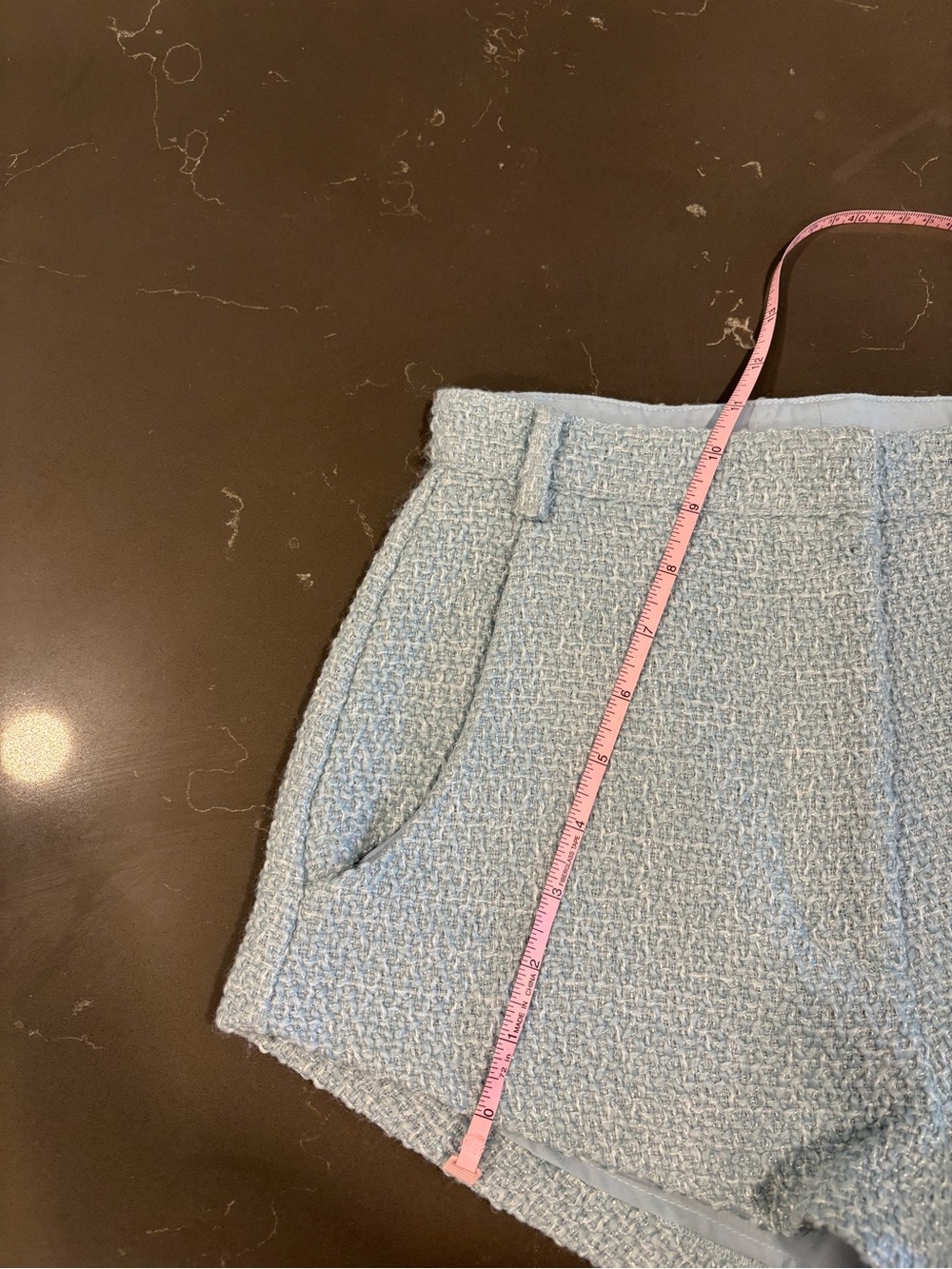 Amanda Uprichard Light Blue Tweed / Bouclé Shorts - Picture 6 of 8